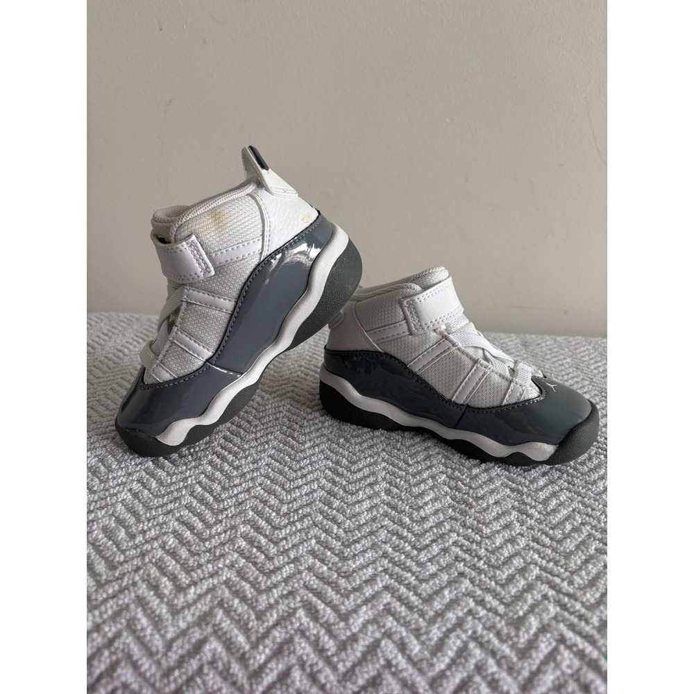 Jordan 6 Rings Toddler White Cool Grey Sneakers 323420-121 Size 7C